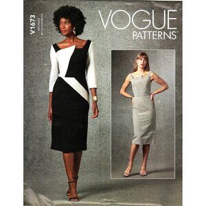 Vogue V1673 Misses 14 to 22 Lined Fitted Dress Uncut Sewing Pattern